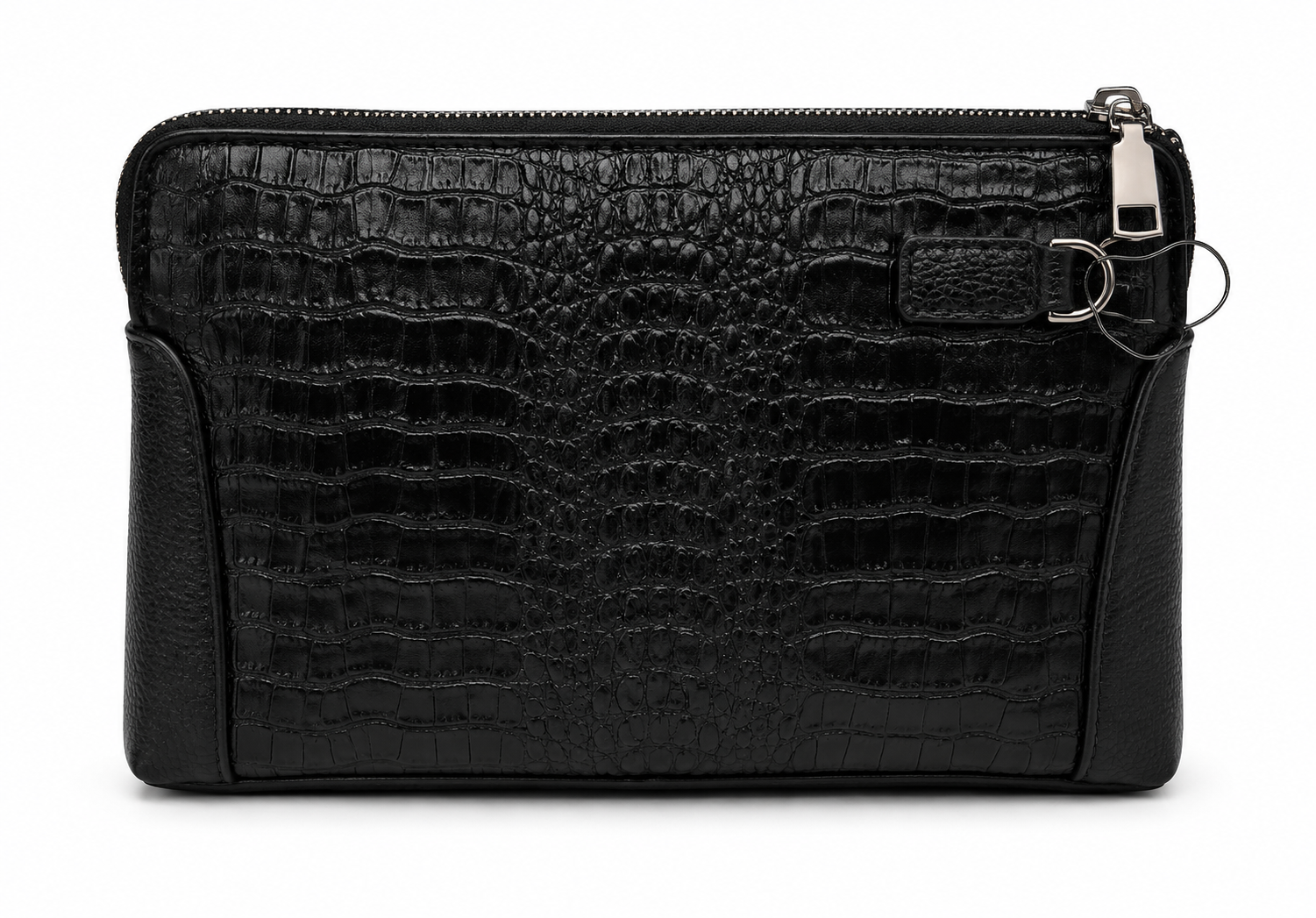 The Lecco — Croc-Embossed Leather Zip Clutch