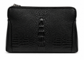 The Lecco — Croc-Embossed Leather Zip Clutch
