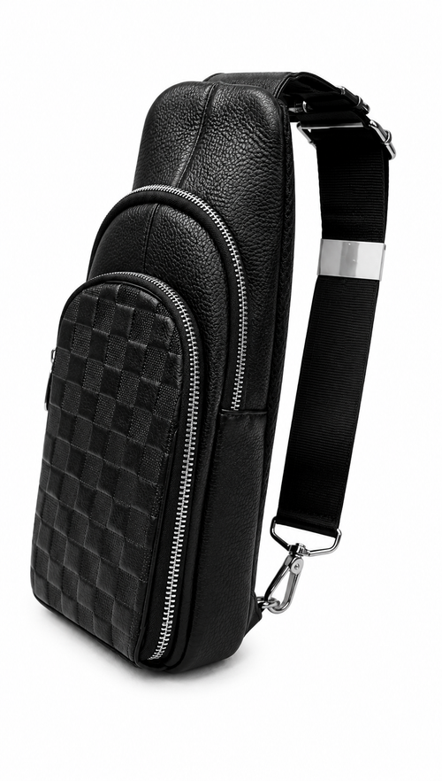 The Capri — Woven Leather Chest Sling