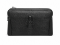 The Firenze crocodile-embossed leather travel wallet in black