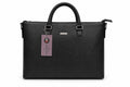 Barutti Bags & Accessories Genova black full-grain leather slim briefcase with top handles and metal hardware.