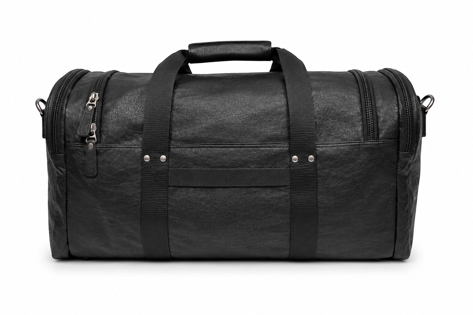 Barutti Bags & Accessories The Lucca black full-grain leather weekender duffel bag with a structured design.