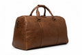 Barutti Bags & Accessories Toscana brown distressed full-grain leather weekender duffel bag with brass hardware.