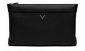 Barutti Bags & Accessories Trento black pebbled full-grain leather zip pouch with a minimalist metal logo accent.
