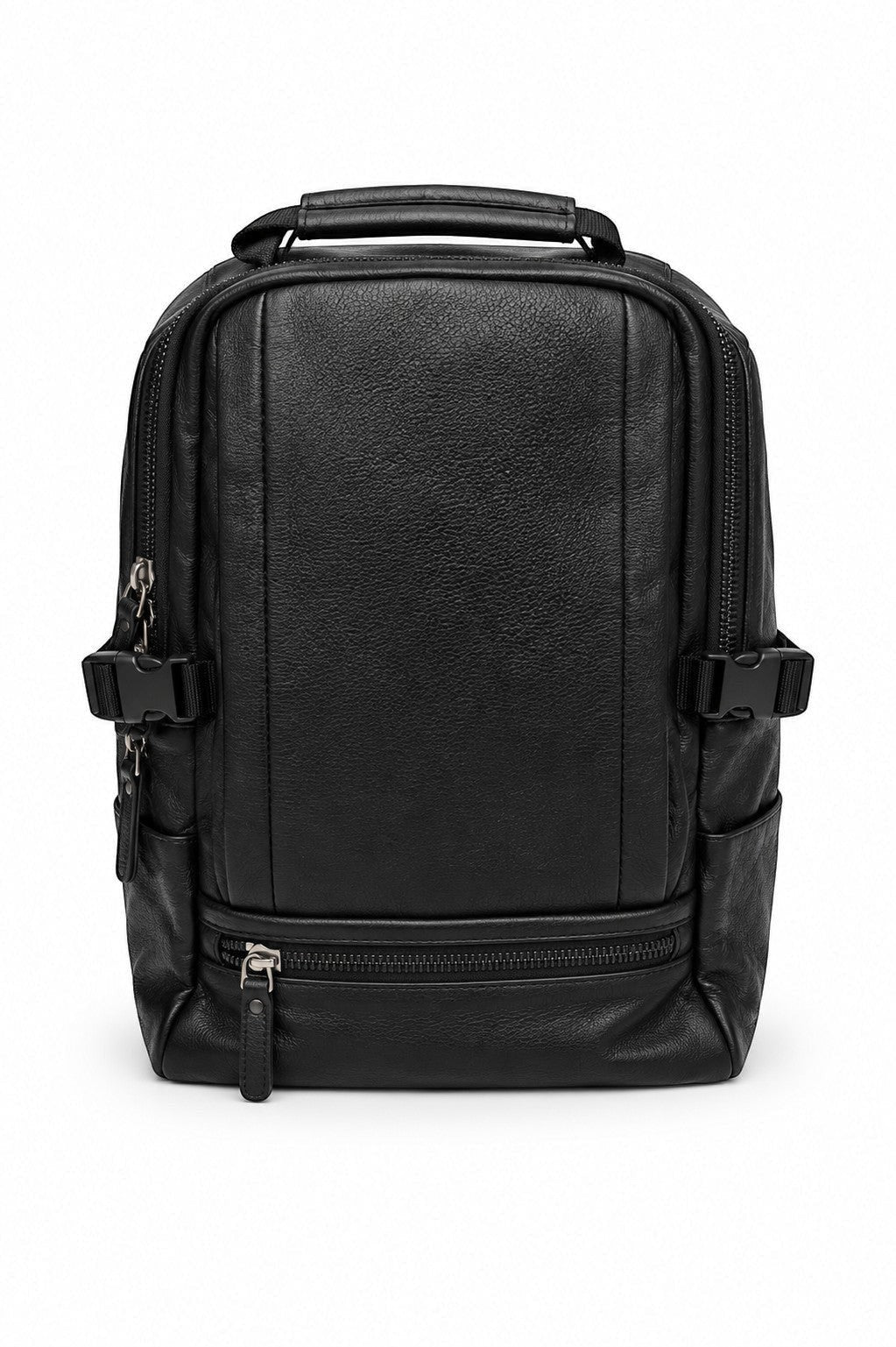 Barutti Bags & Accessories Vicenza black full-grain leather laptop backpack with structured office-ready design.