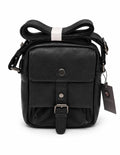Barutti Bags & Accessories Siena black full-grain leather reporter bag with front flap pocket and shoulder strap