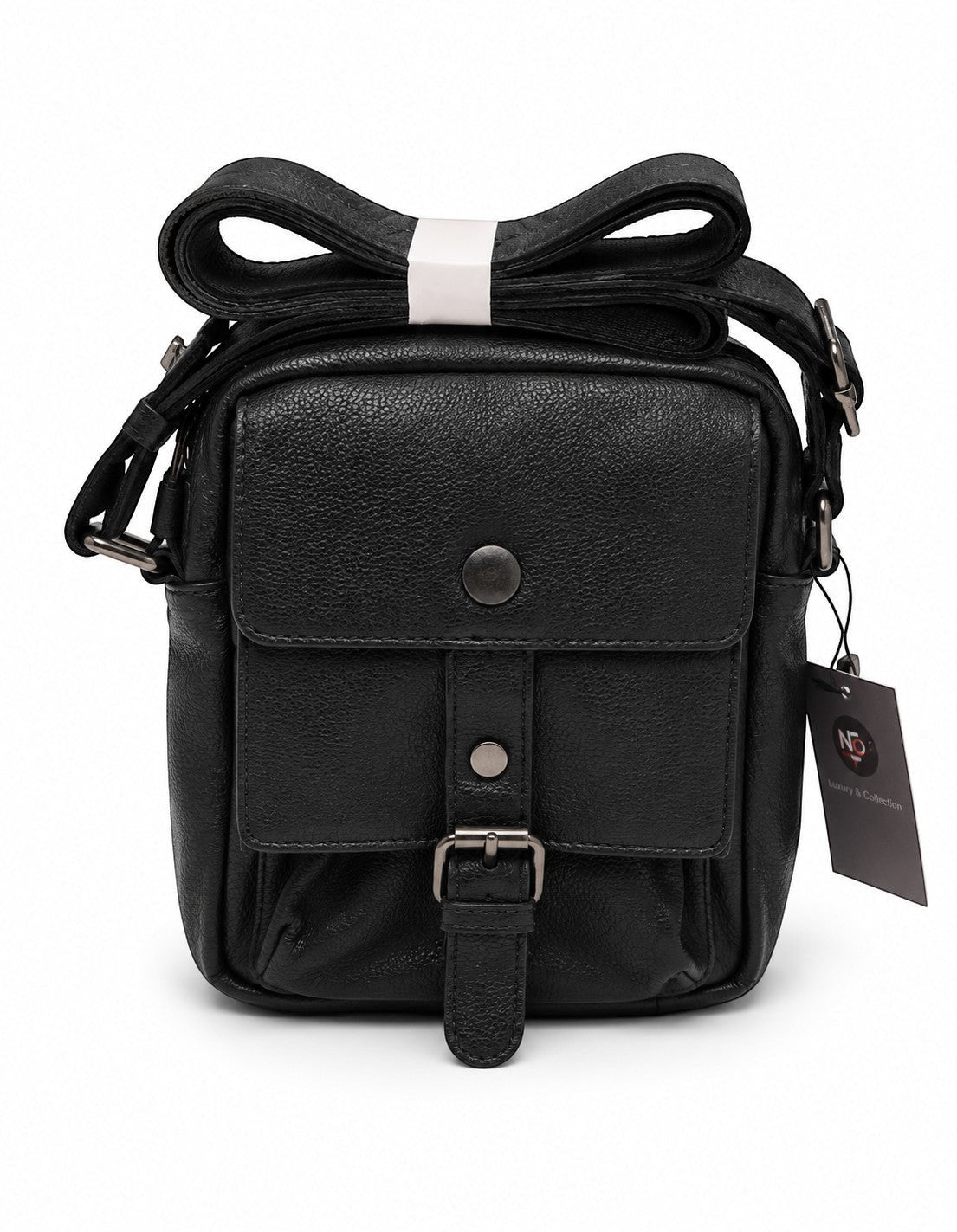 Barutti Bags & Accessories Siena black full-grain leather reporter bag with front flap pocket and shoulder strap