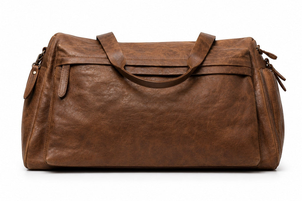 Barutti Bags & Accessories Toscana distressed full-grain leather weekender duffel bag with top handles and zip pockets.